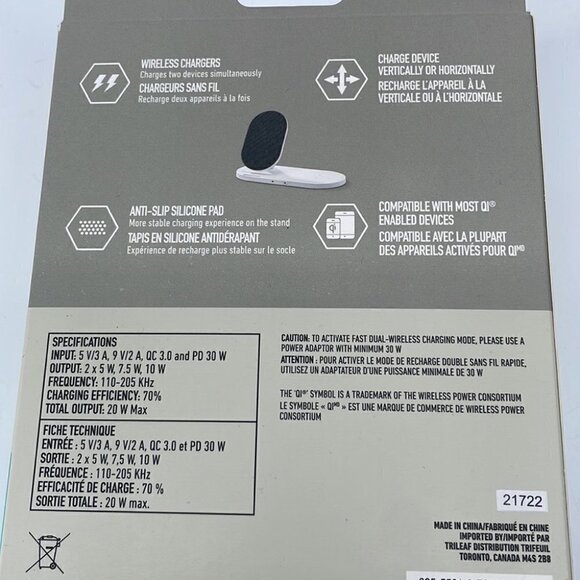 𝅺BLUE Hive NWT iPhone android smart phone dual charging stand 20w Fabric - Picture 6 of 8